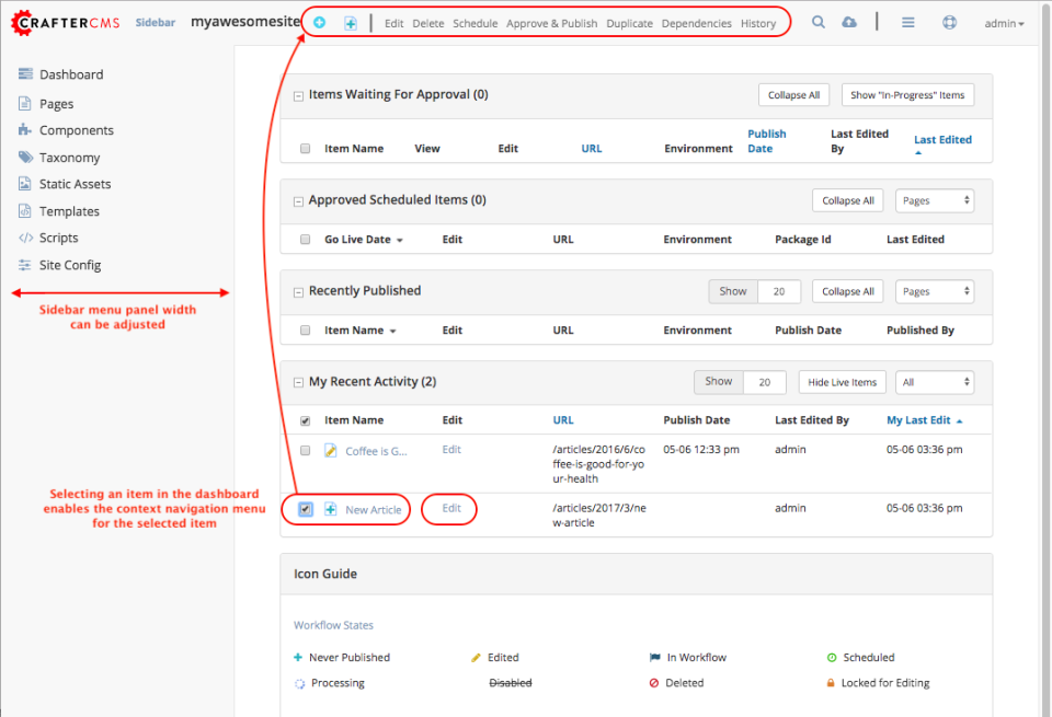 screenshot of Crafter CMS